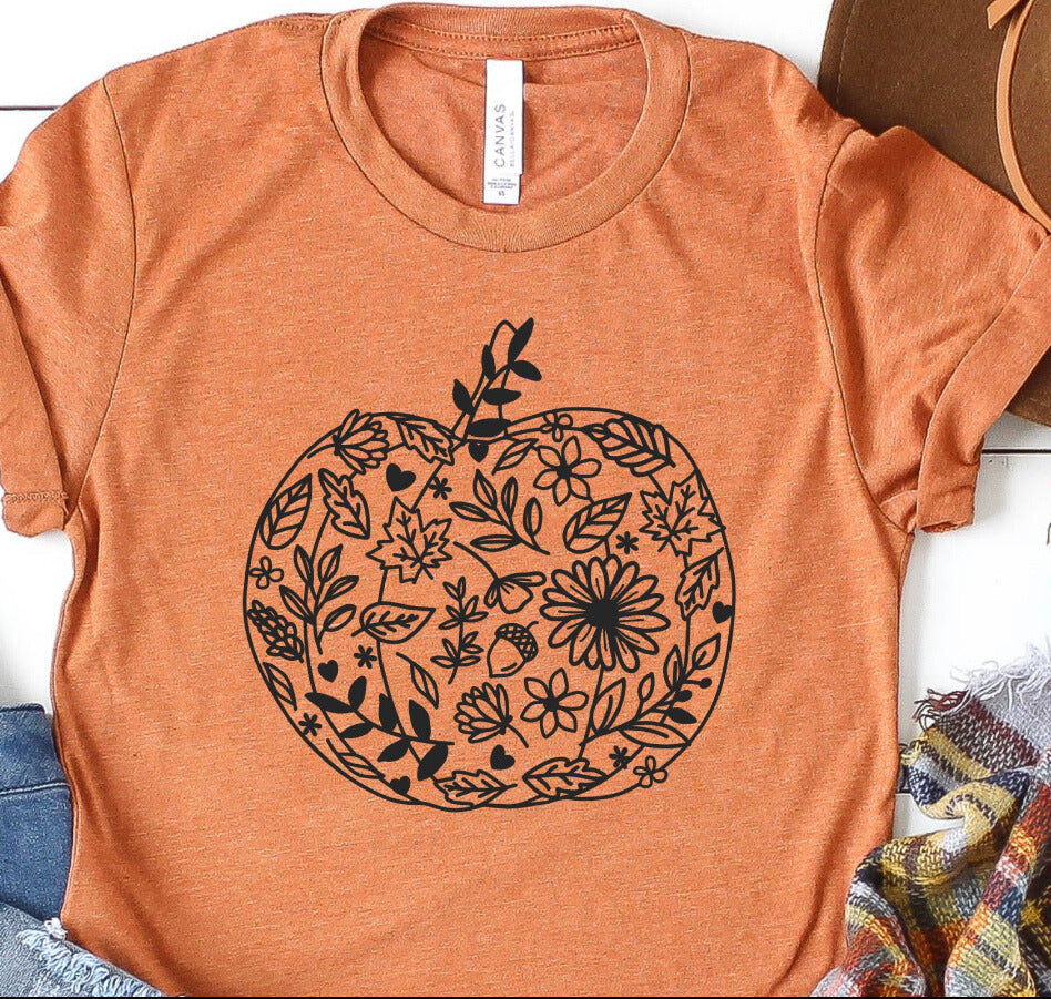Floral Pumpkin Shirt | Fall